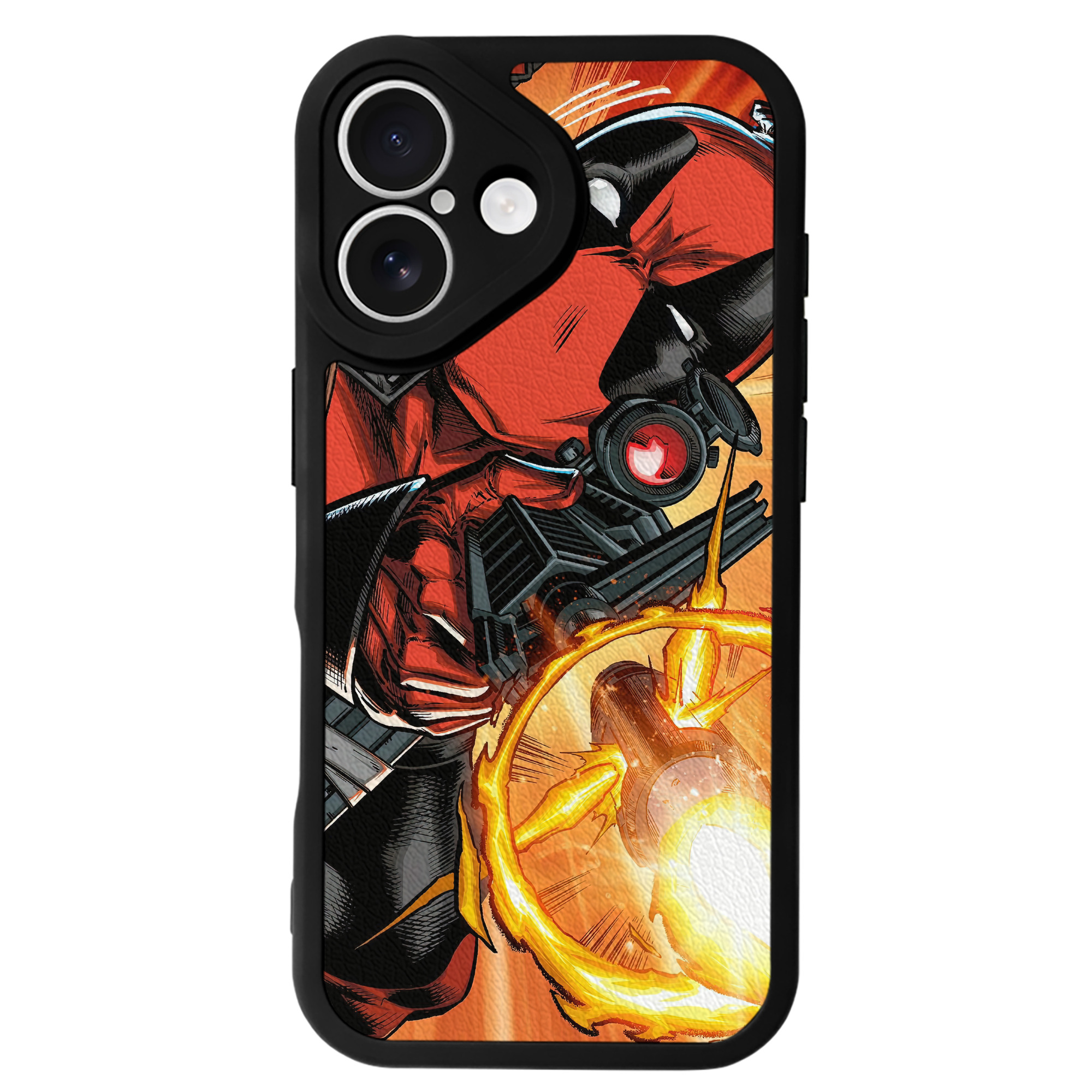（画像用） Deadpool デッドプール 【iPhone 16シリーズ対応】シリコンスマホケース（レザー調） 材質：シリコン
